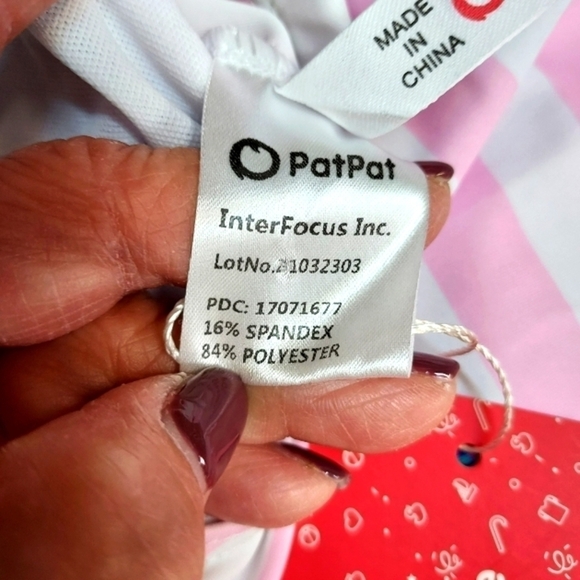 PatPat NWT L Pink and White stripe with Pineapple head and sunglasses 1 piece - Picture 5 of 16